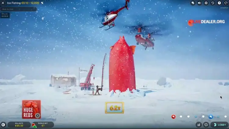 So funktioniert das Gameplay im Ice Fishing Live Casino